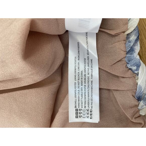 En Saison Kika Floral One Shoulder Romantic Cottage Ruffle Blouse NEW Large - Picture 9 of 11